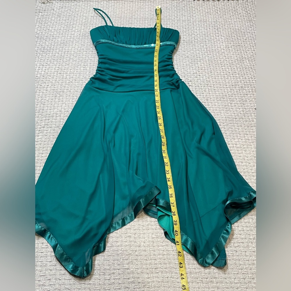 Y2K Vintage Women's Deep Teal Blue Dress Fairycore Balletcore Sequins Size Small - Picture 15 of 15